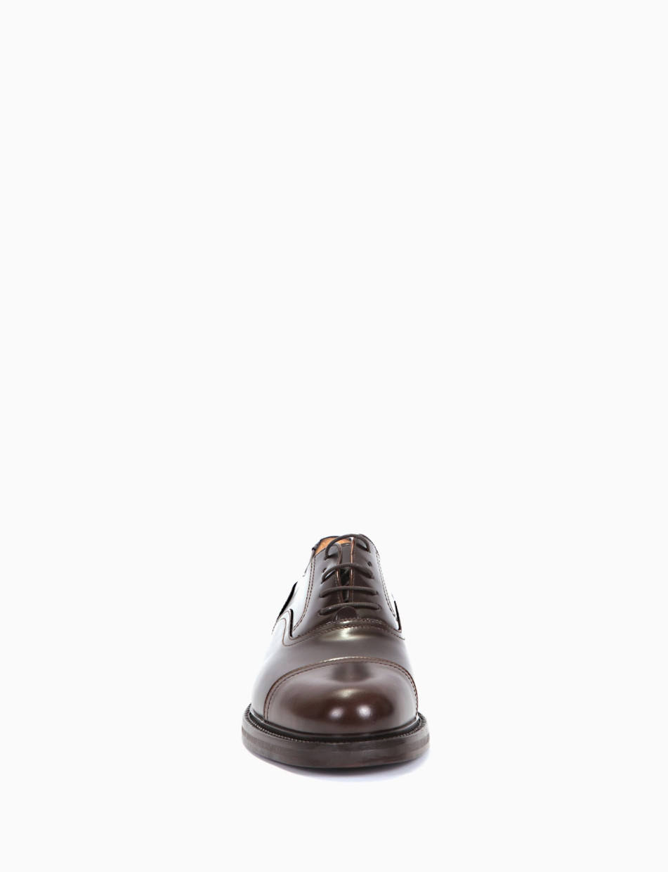 Lace-up shoes heel 2 cm dark brown leather