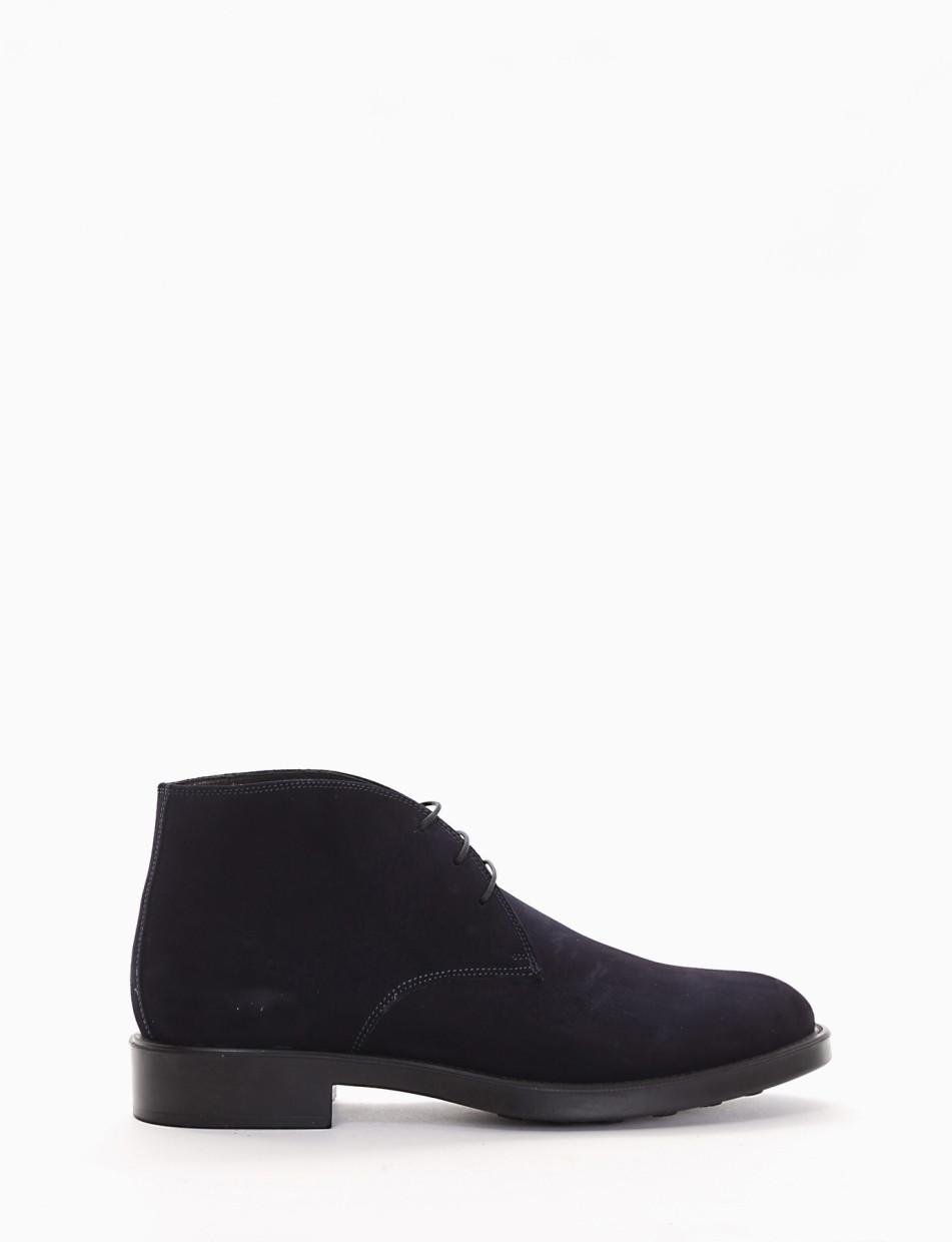 Desert boots heel 2 cm blu chamois