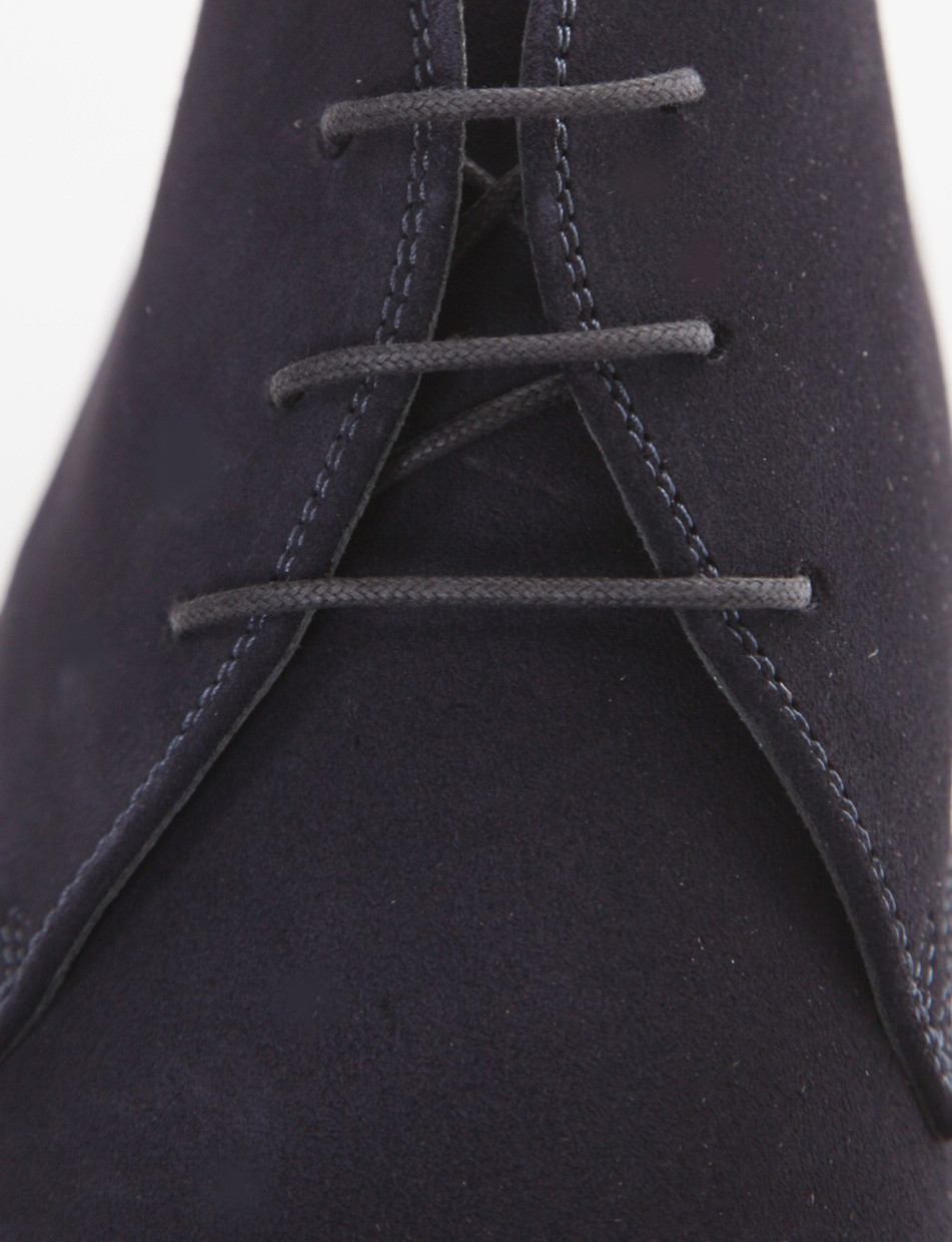 Desert boots heel 2 cm blu chamois