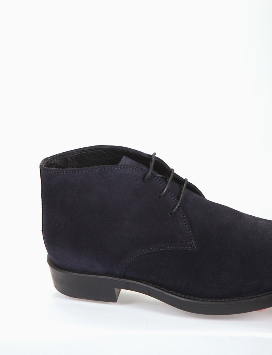 Desert boots heel 2 cm blu chamois