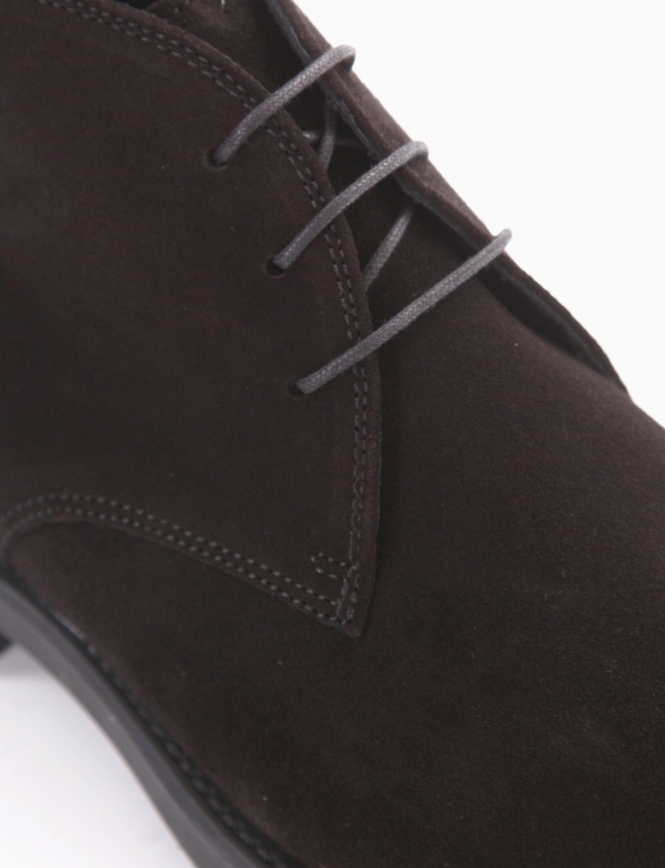 Desert boots heel 2 cm black chamois