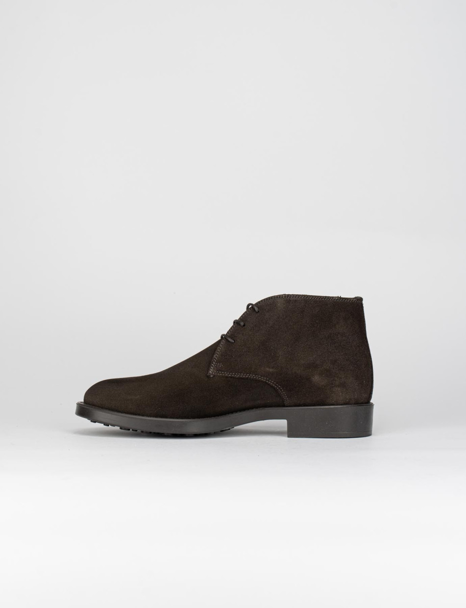 Desert boots heel 2 cm dark brown chamois