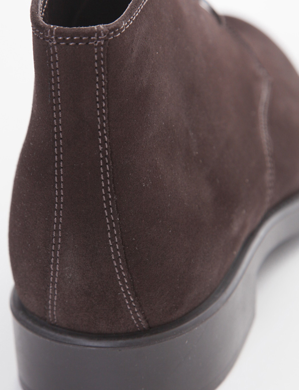 Desert boots heel 2 cm dark brown chamois