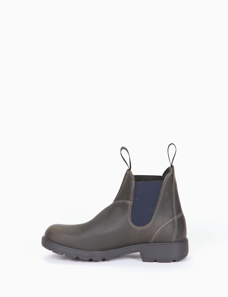 Ankle boots heel 2 cm blu leather