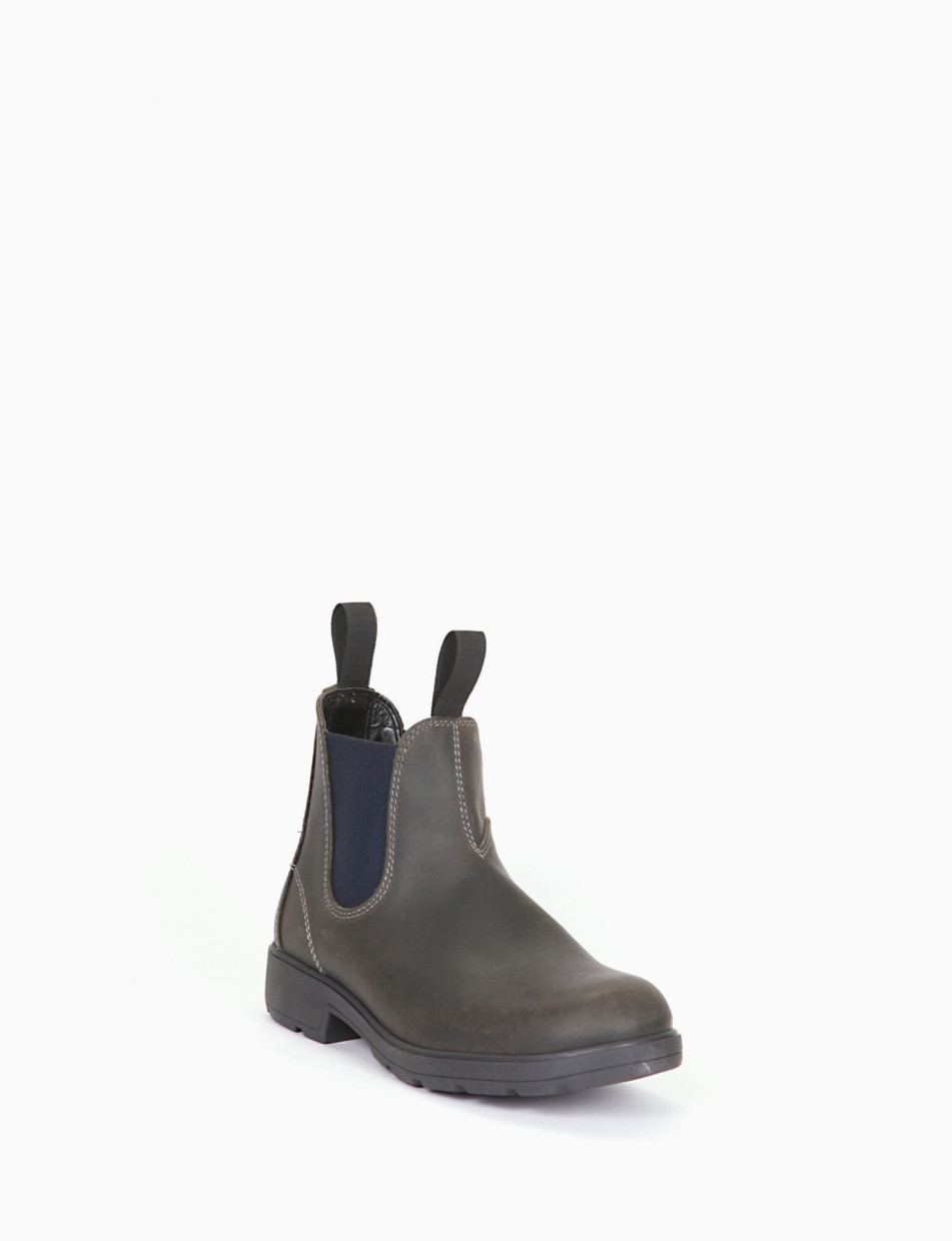 Ankle boots heel 2 cm blu leather