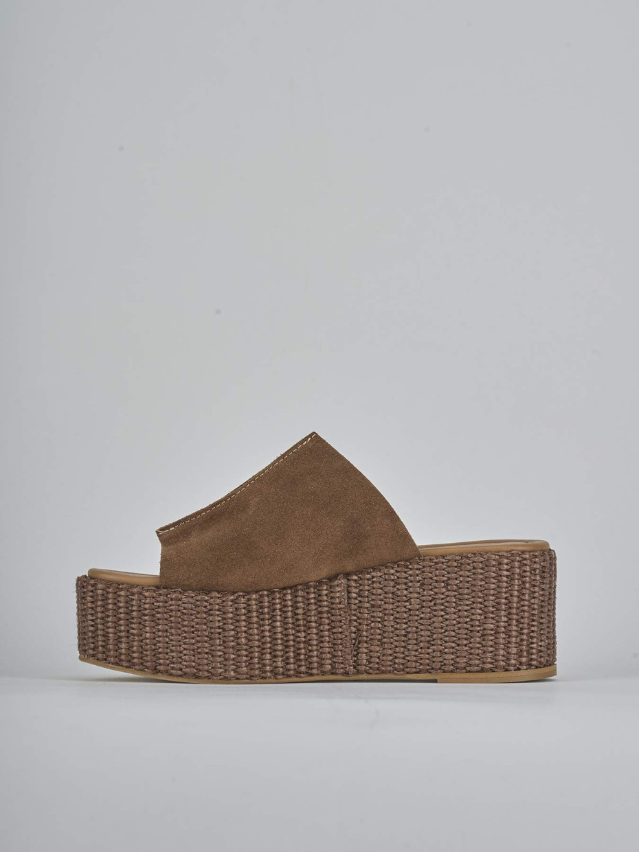 Ciabatte tacco 7cm camoscio testa
