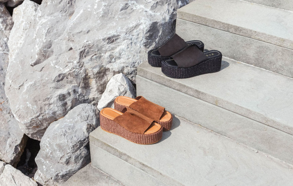 Ciabatte tacco 7cm camoscio nero