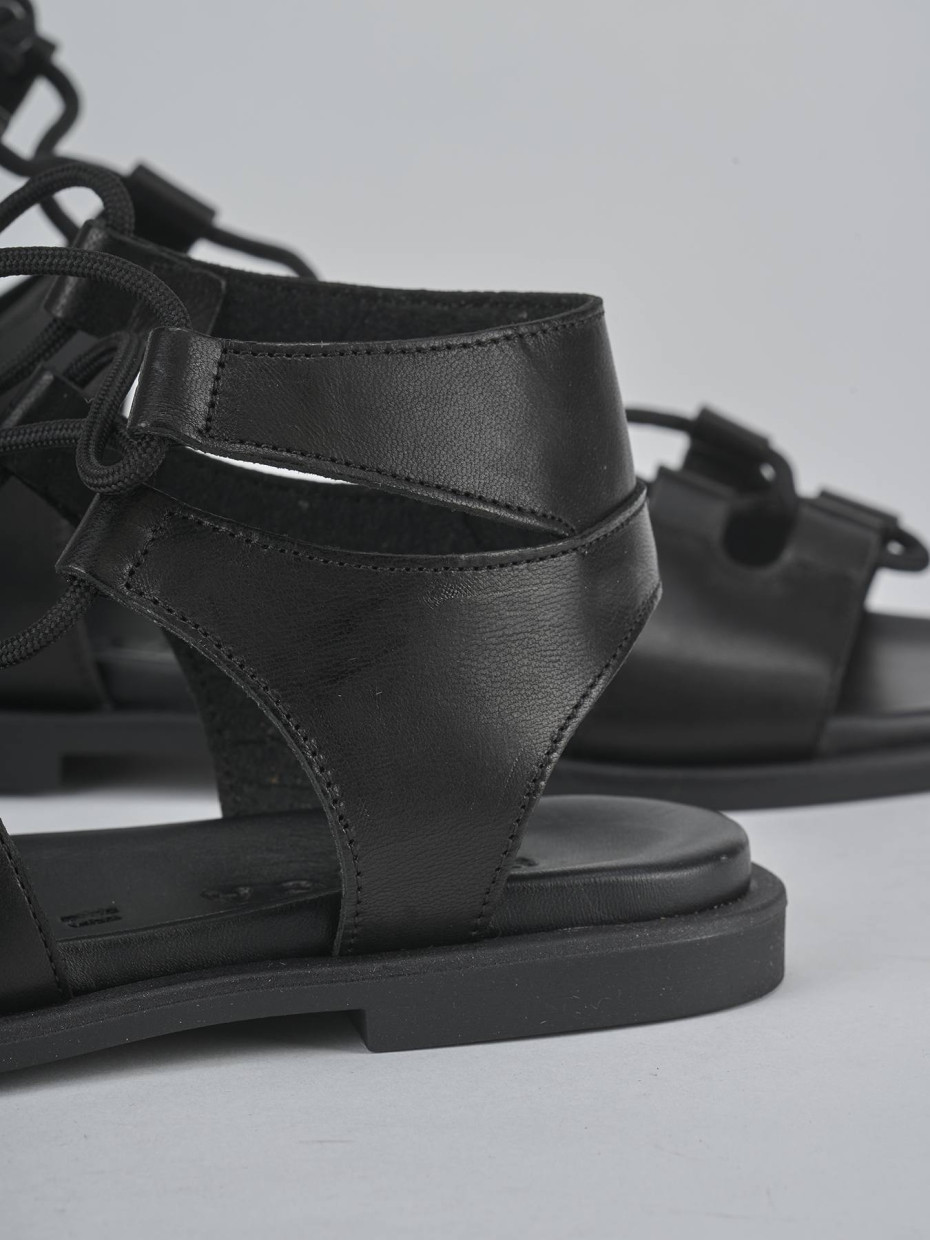 Sandali tacco 1cm pelle nero