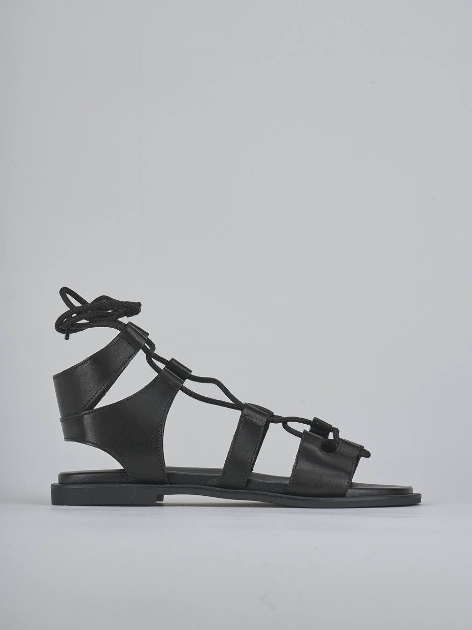 Sandali tacco 1cm pelle nero