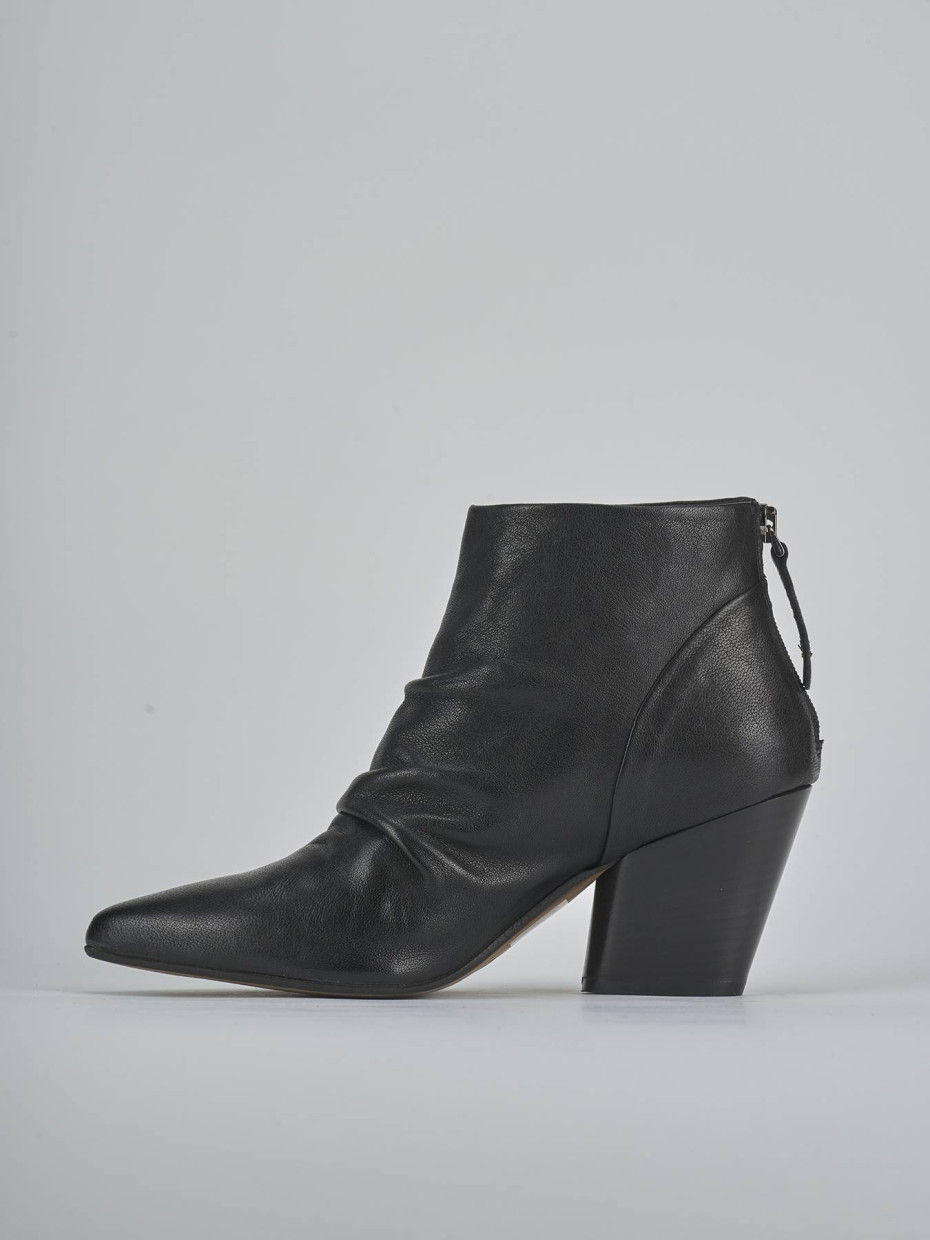 Stivaletti tacco 7cm pelle nero
