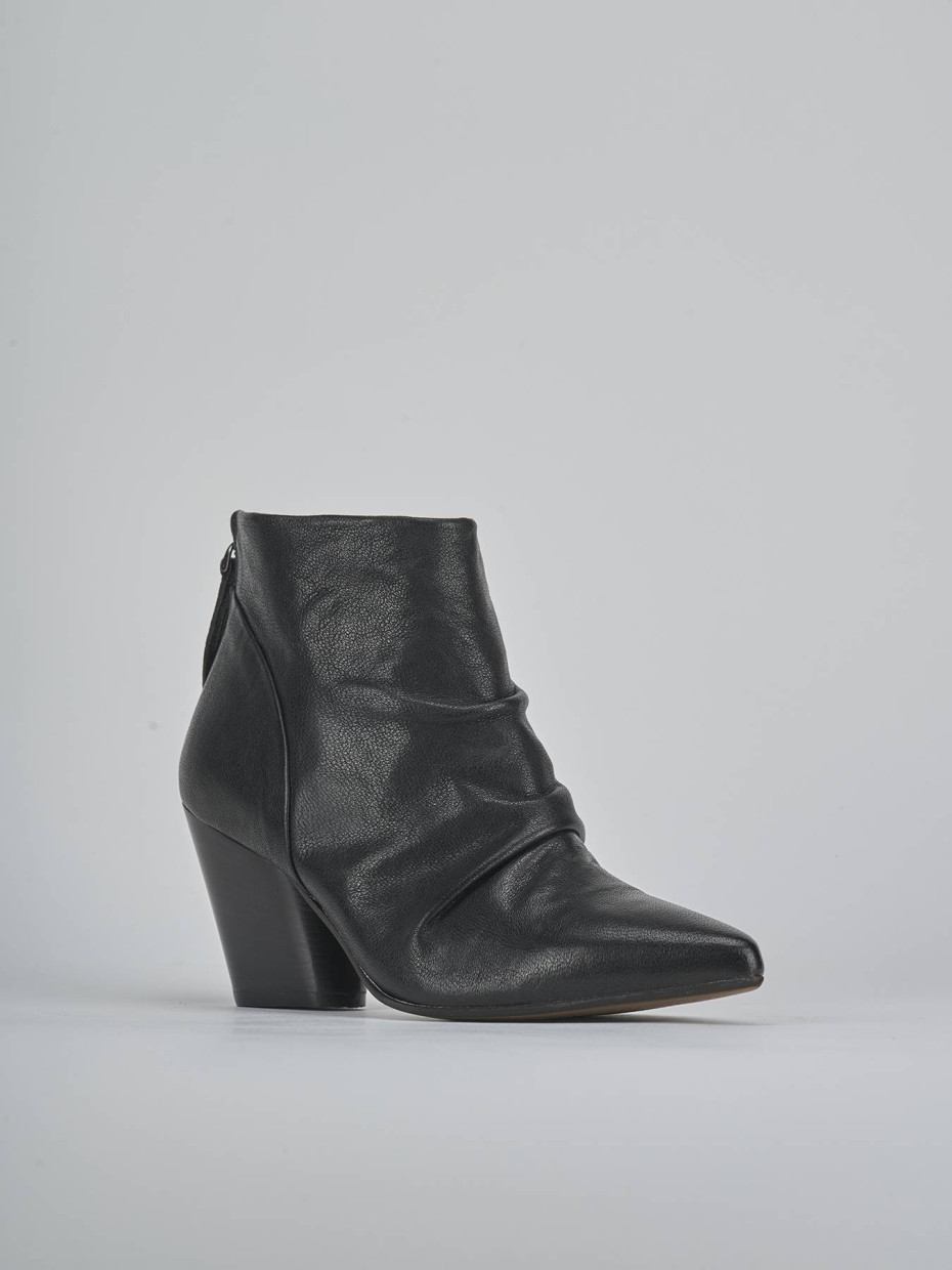 Stivaletti tacco 7cm pelle nero