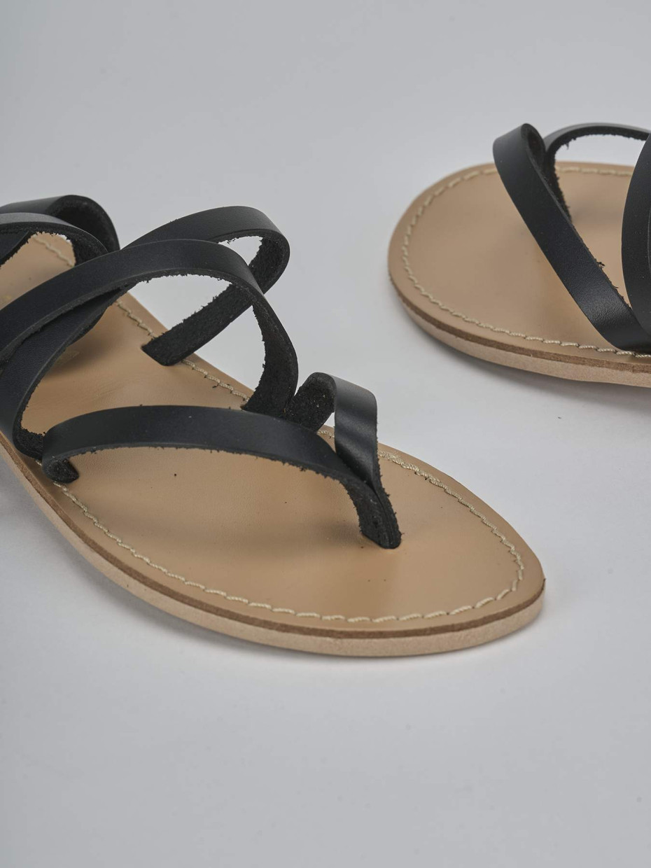 Sandali tacco 1cm pelle nero