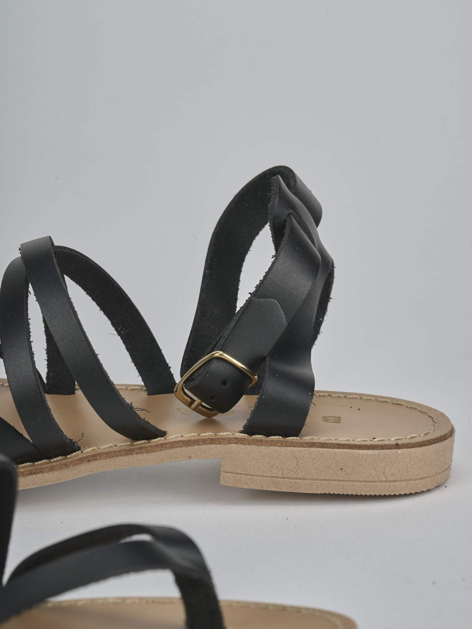 Sandali tacco 1cm pelle nero