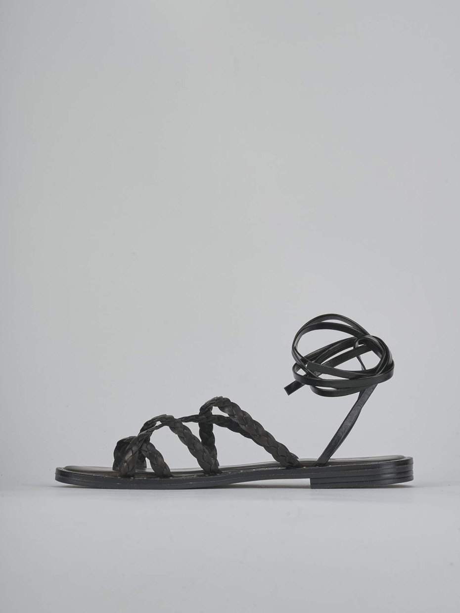 Sandali tacco 1cm pelle nero