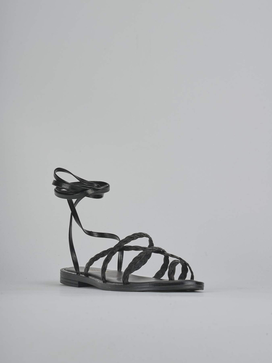 Sandali tacco 1cm pelle nero