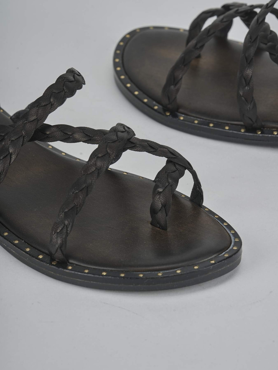Sandali tacco 1cm pelle nero