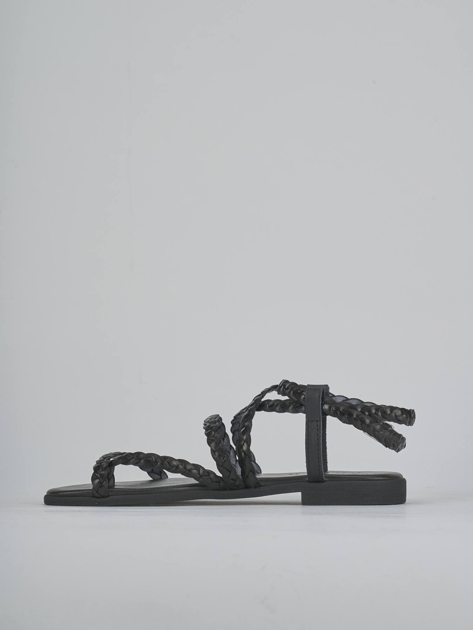 Sandali tacco 1cm pelle nero