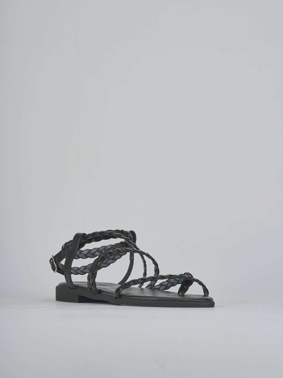 Sandali tacco 1cm pelle nero