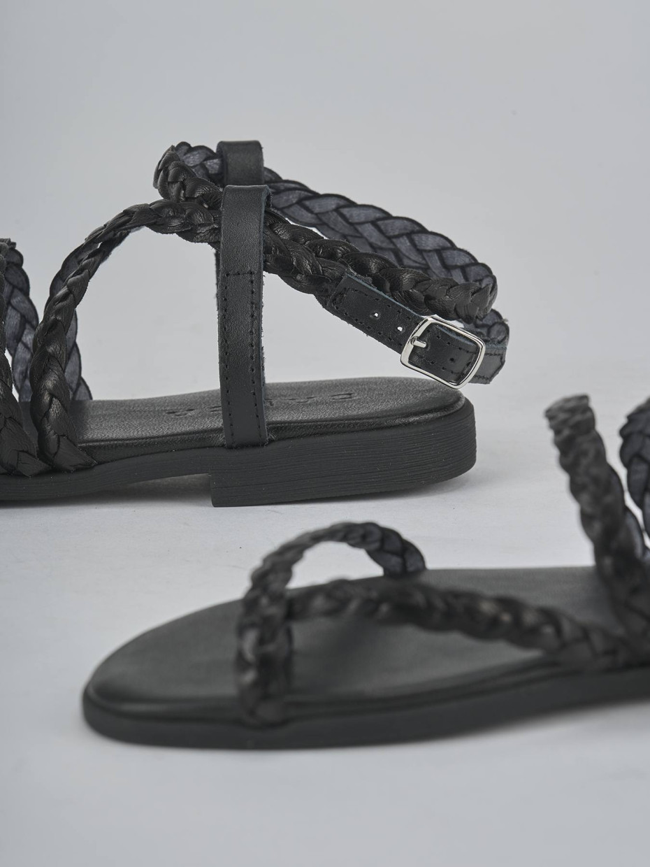 Sandali tacco 1cm pelle nero