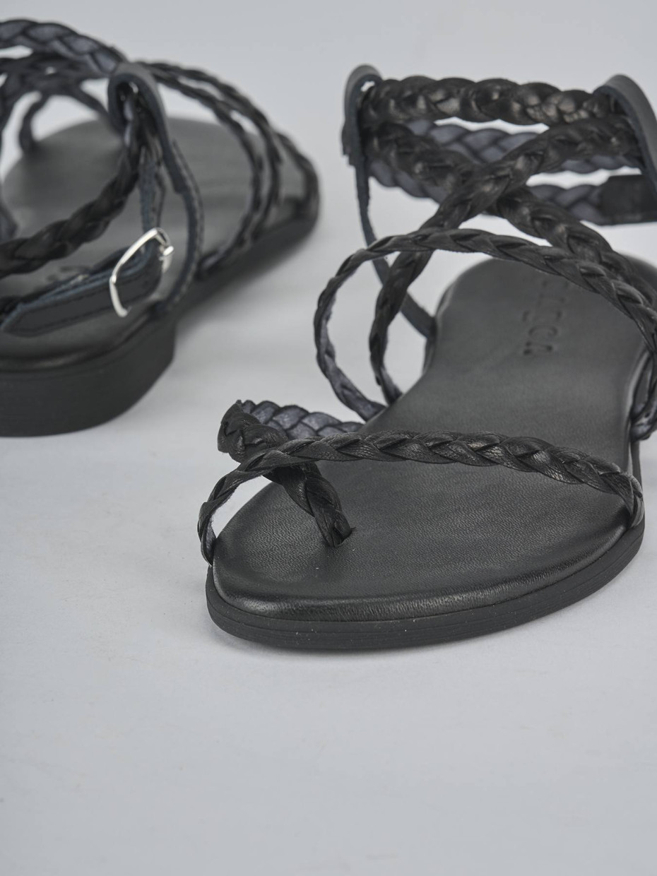 Sandali tacco 1cm pelle nero