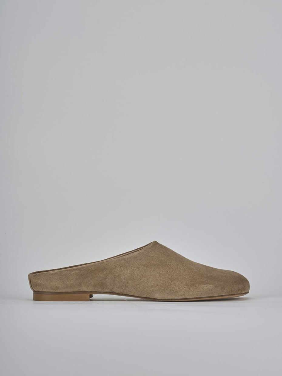 Sabot tacco 1cm camoscio marrone