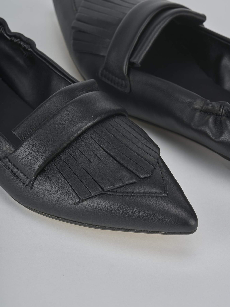Mocassini tacco 1cm pelle nero