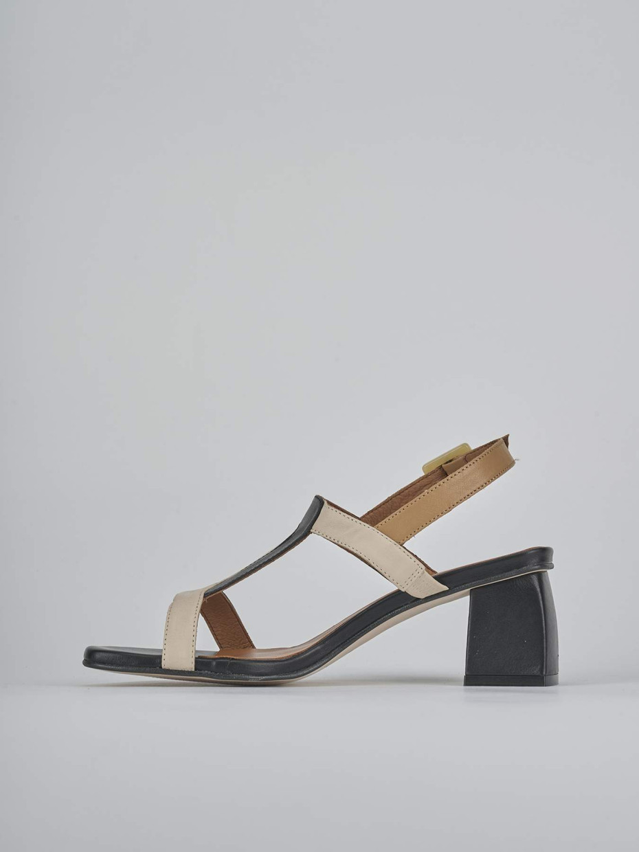 Sandali tacco 5cm pelle nero