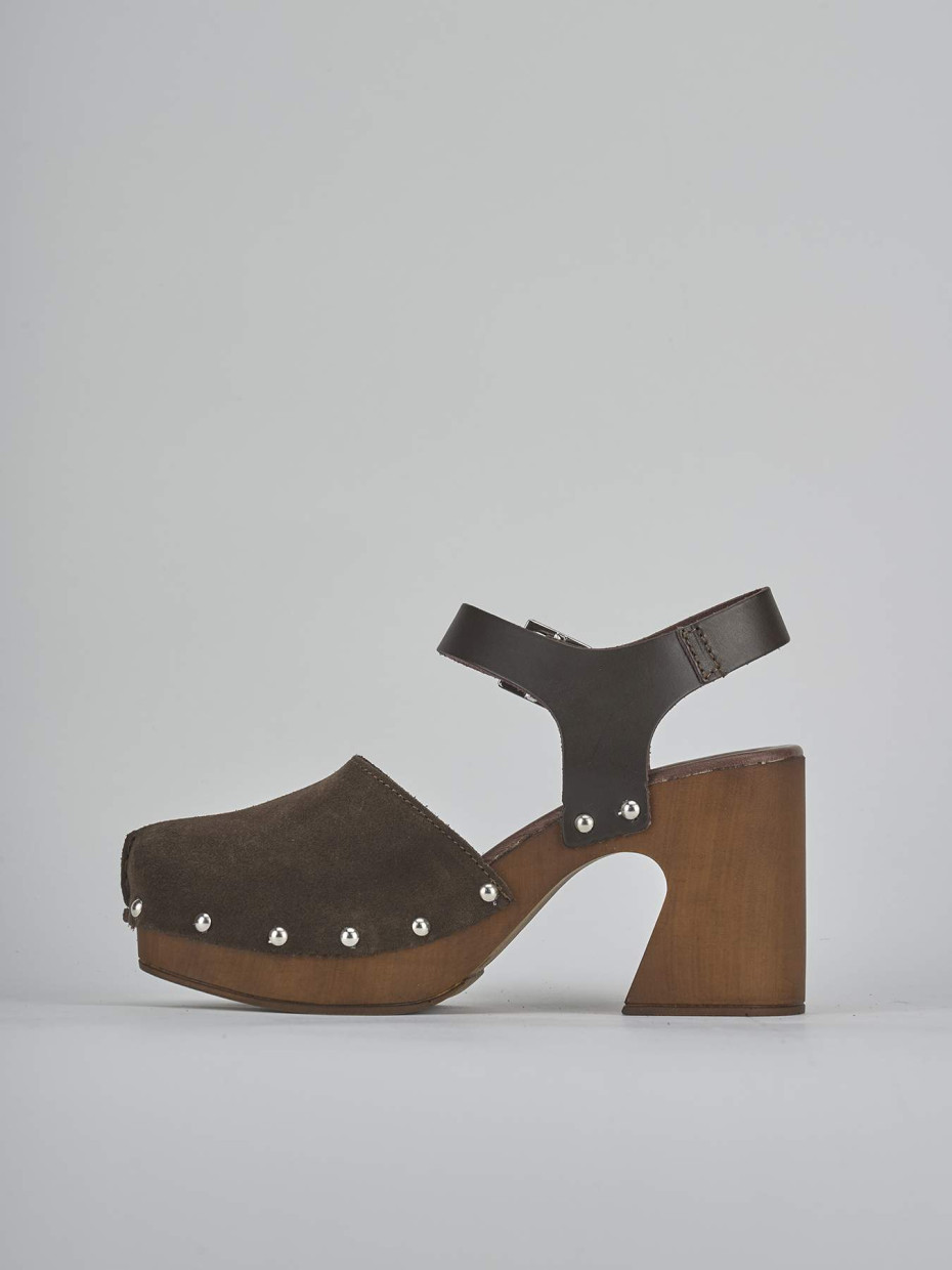 Sandali tacco 9cm camoscio testa