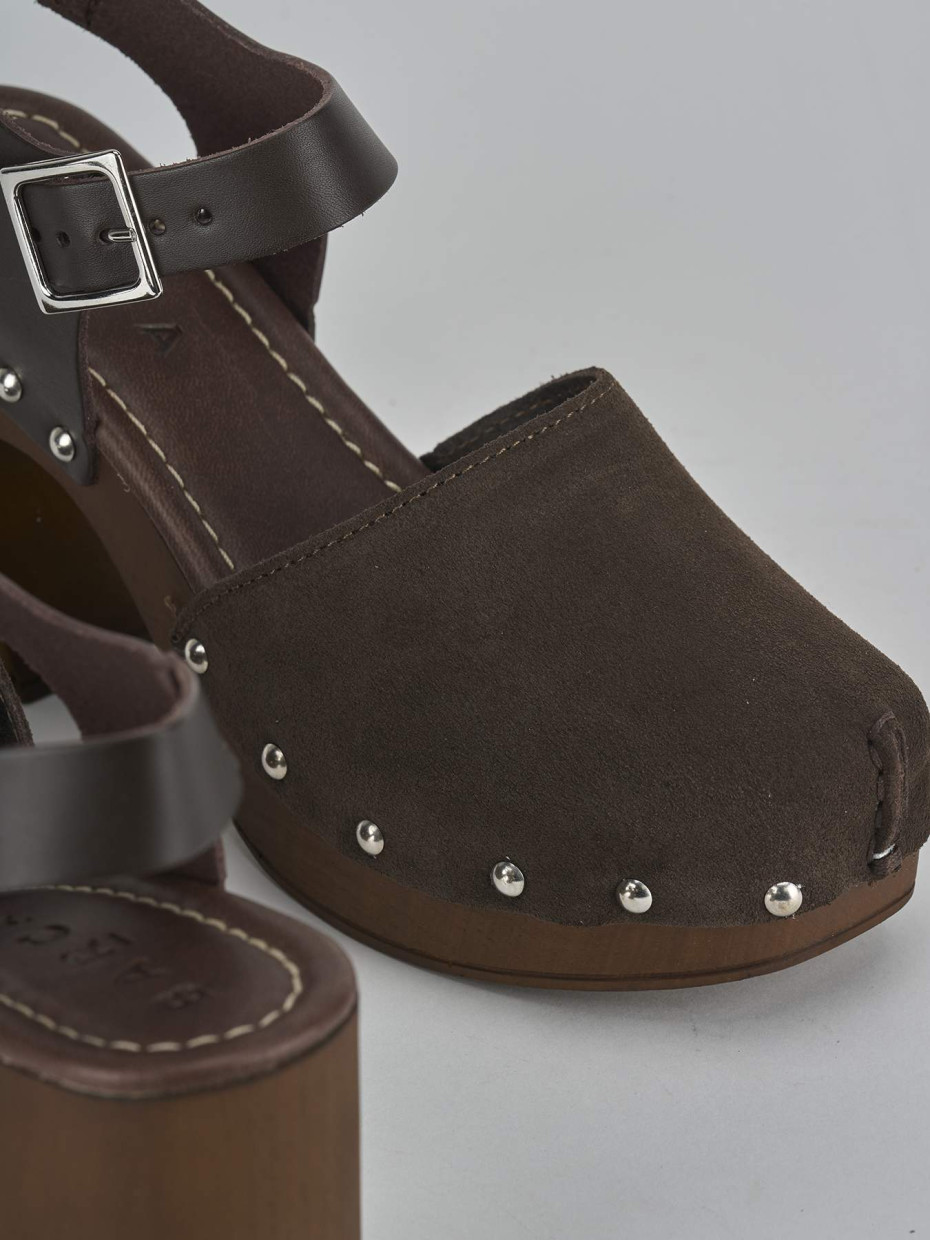 Sandali tacco 9cm camoscio testa