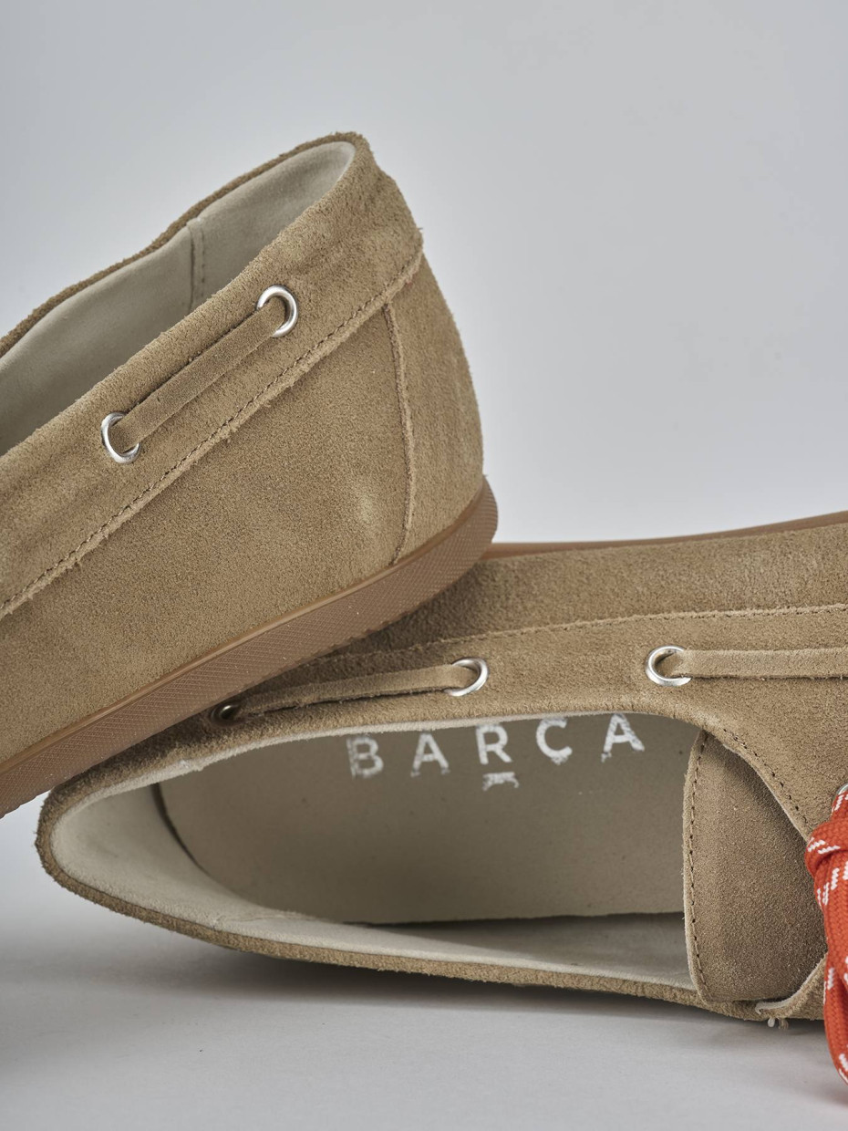 Mocassini tacco 1cm nabuk beige