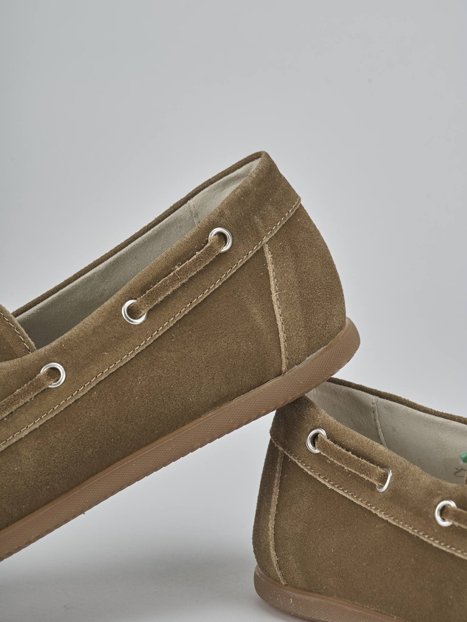 Mocassini tacco 1cm nabuk marrone