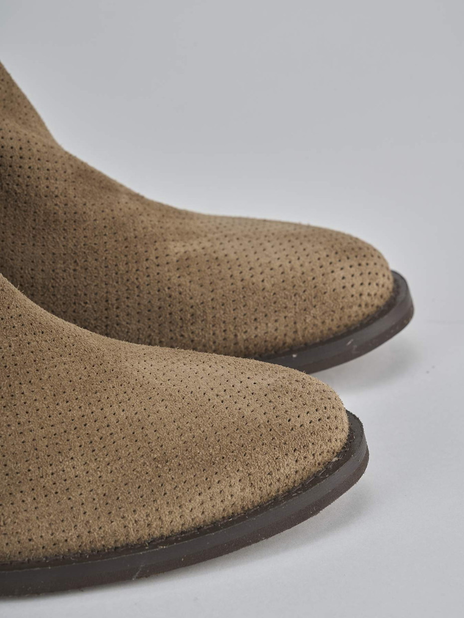 Stivaletti tacco 4cm camoscio marrone