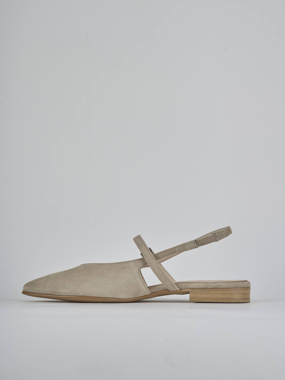 Ballerine tacco 1cm camoscio beige
