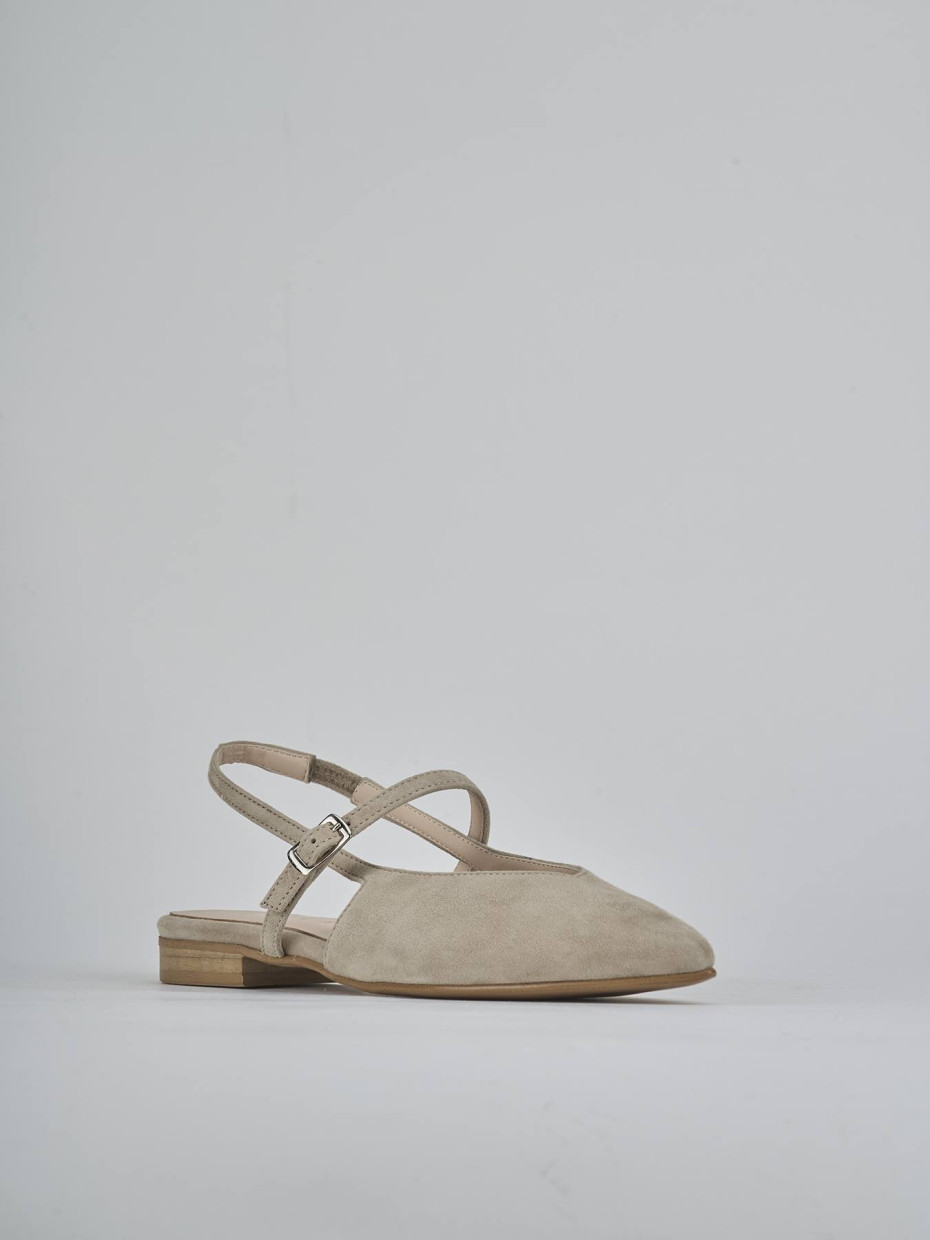 Ballerine tacco 1cm camoscio beige