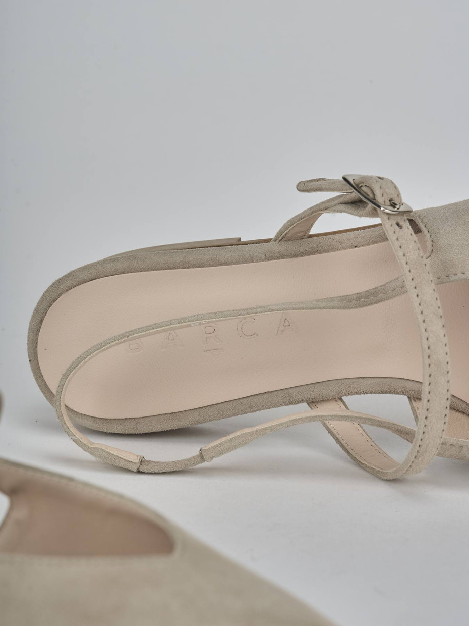 Ballerine tacco 1cm camoscio beige
