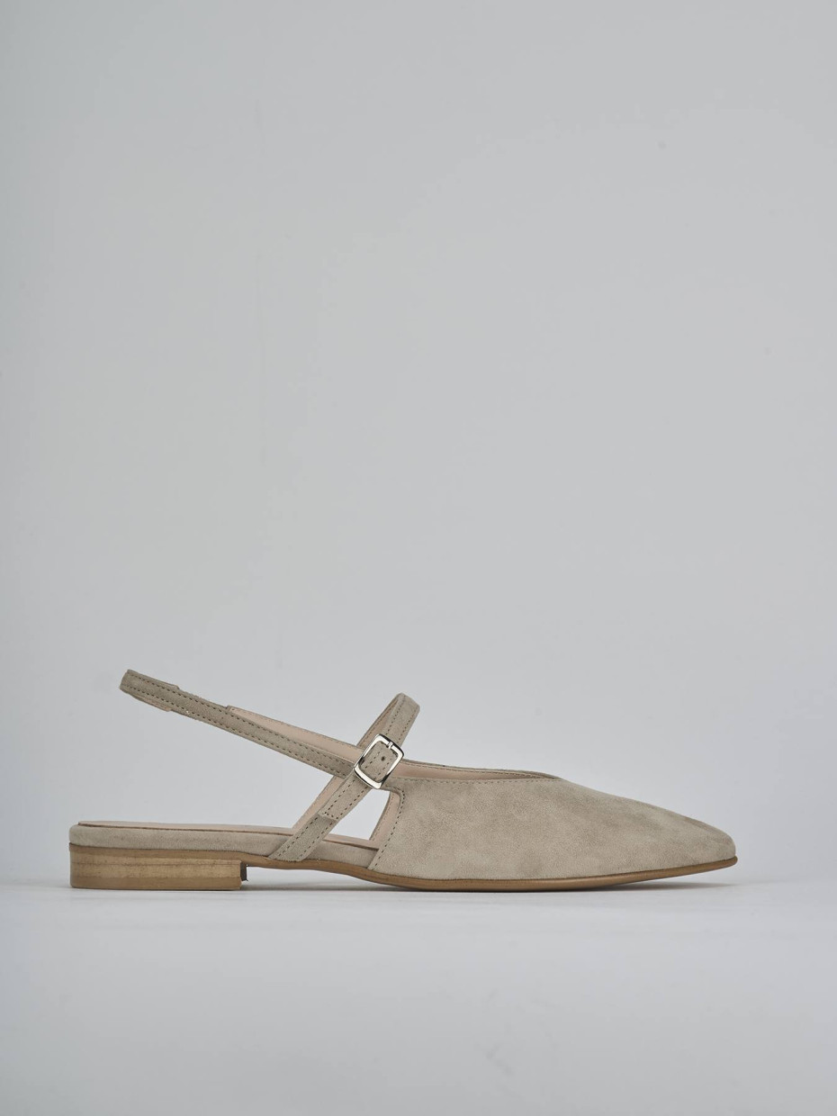 Ballerine tacco 1cm camoscio beige