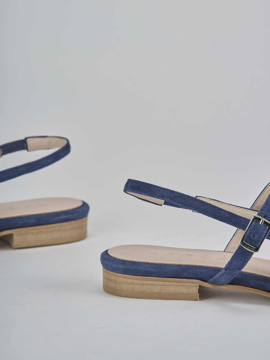 Ballerine tacco 1cm camoscio blu