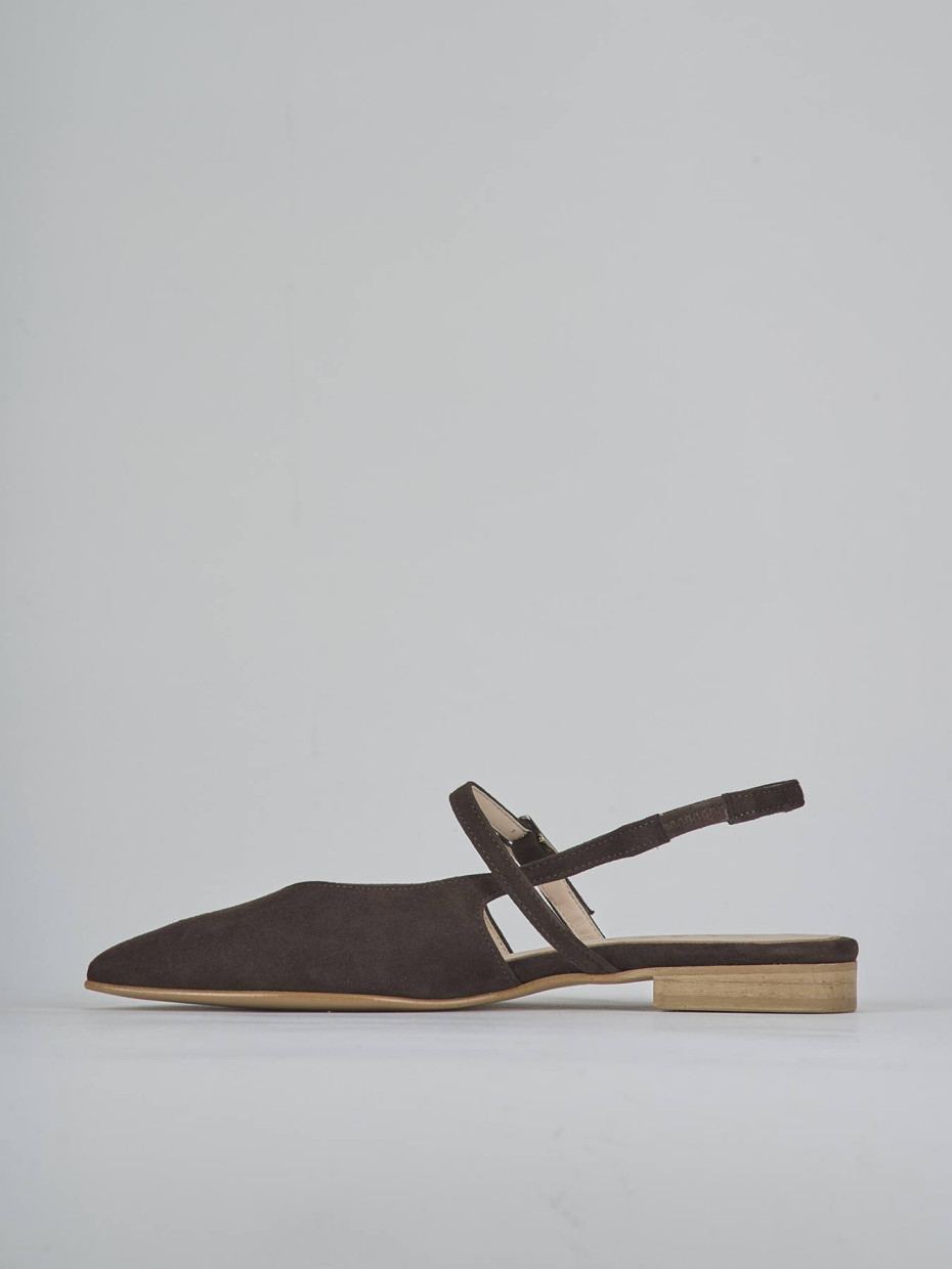 Ballerine tacco 1cm camoscio testa