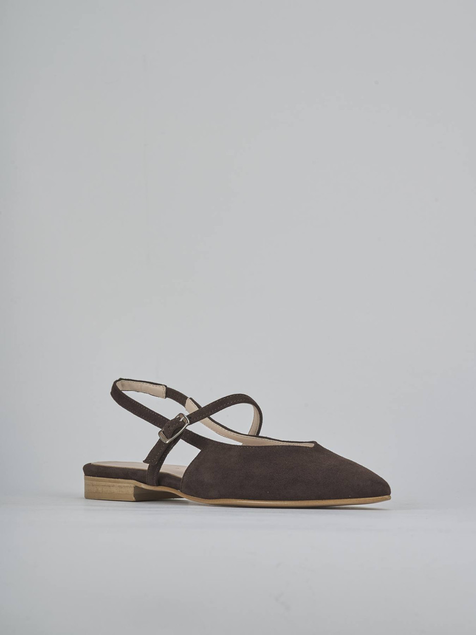 Ballerine tacco 1cm camoscio testa