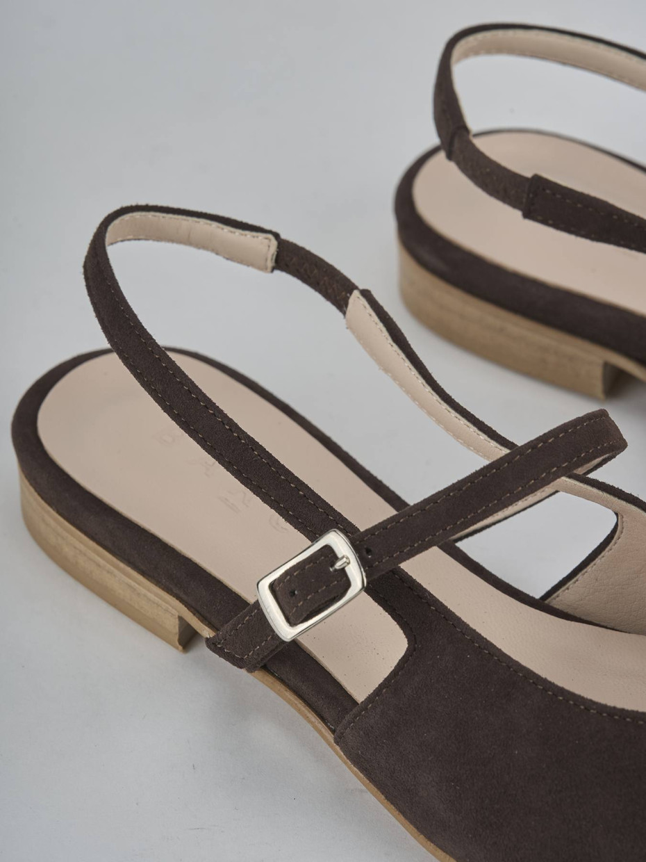 Ballerine tacco 1cm camoscio testa