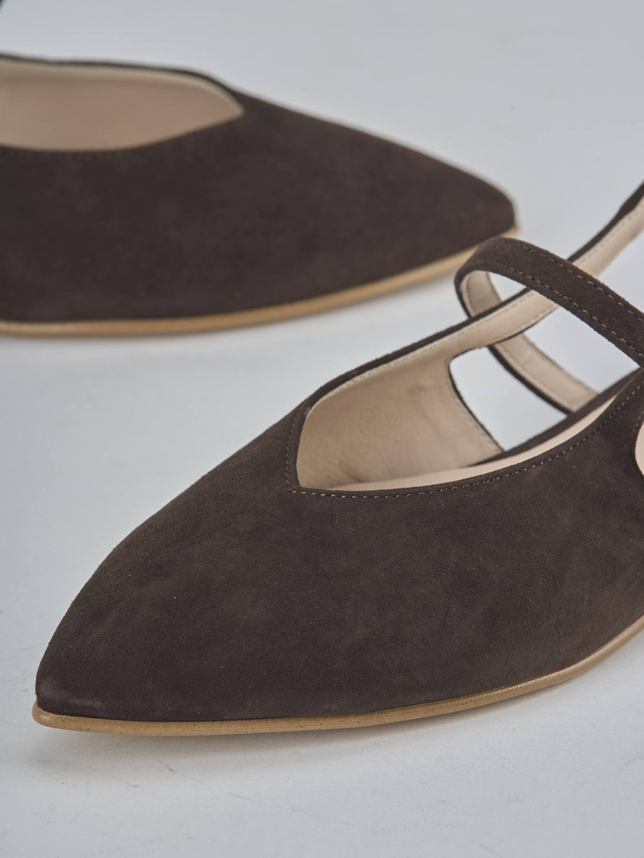 Ballerine tacco 1cm camoscio testa