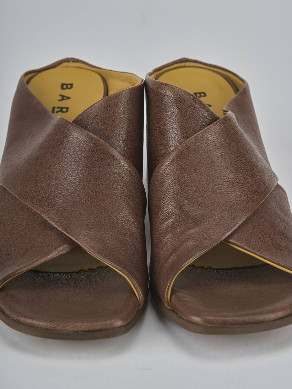 Ciabatte tacco 6cm pelle testa