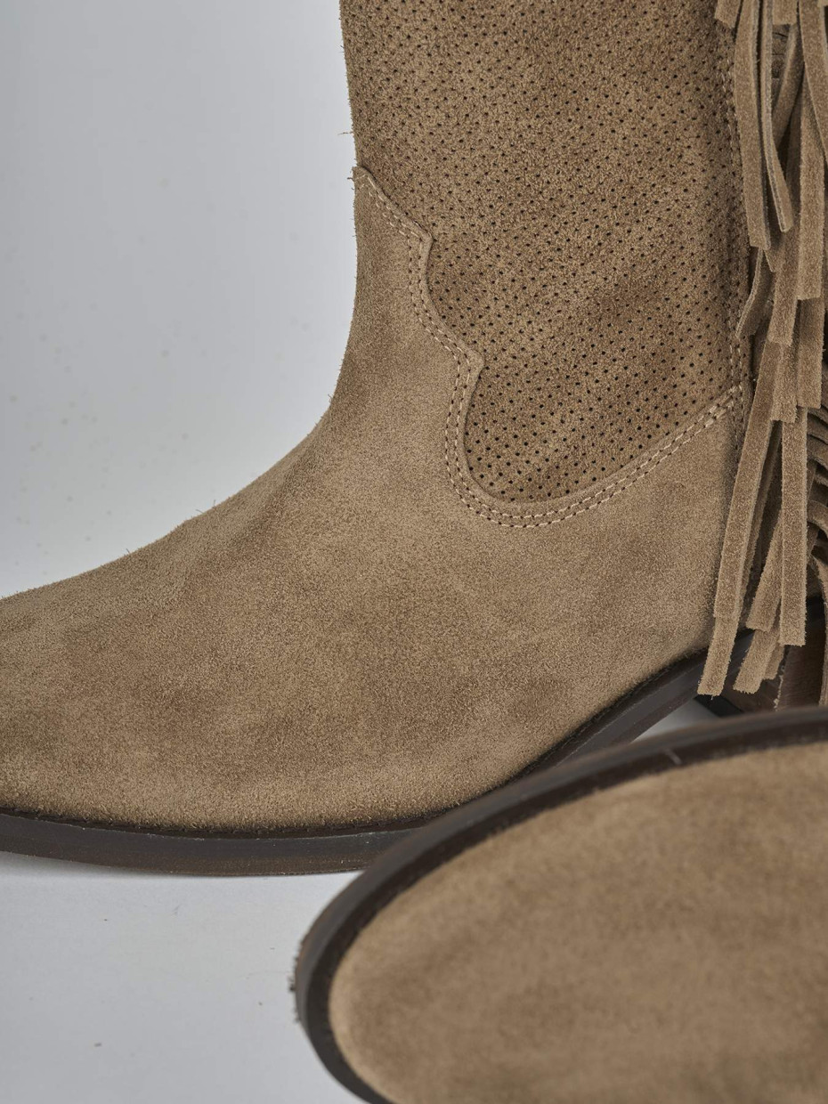 Stivali tacco 4cm camoscio marrone