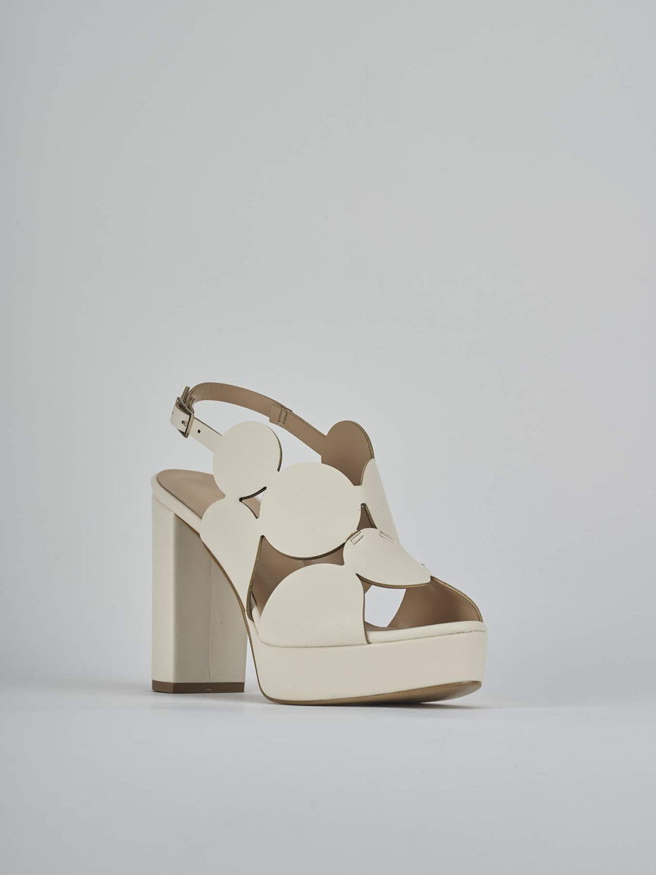 Sandali tacco 9cm pelle bianco