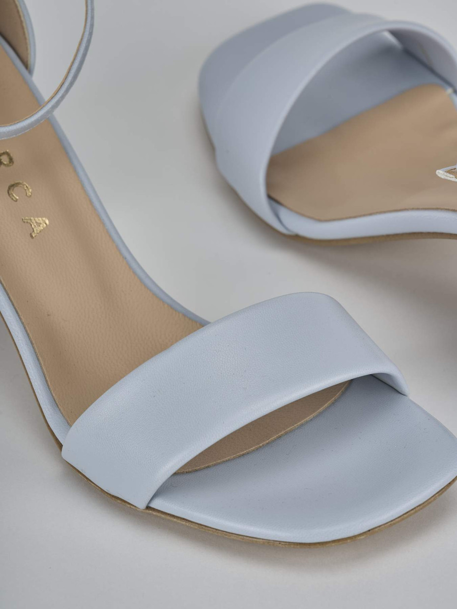 Sandalo tacco 6 cm azzurro pelle