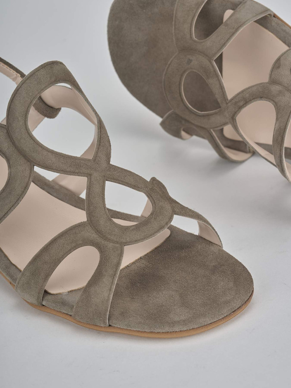 Sandali tacco 3cm camoscio beige