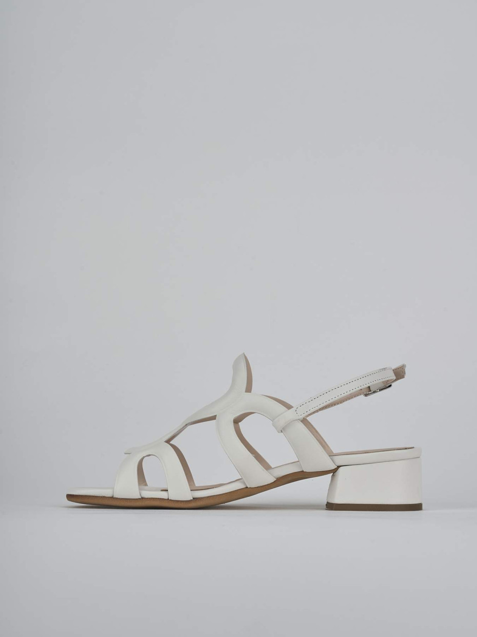 Sandali tacco 3cm pelle bianco