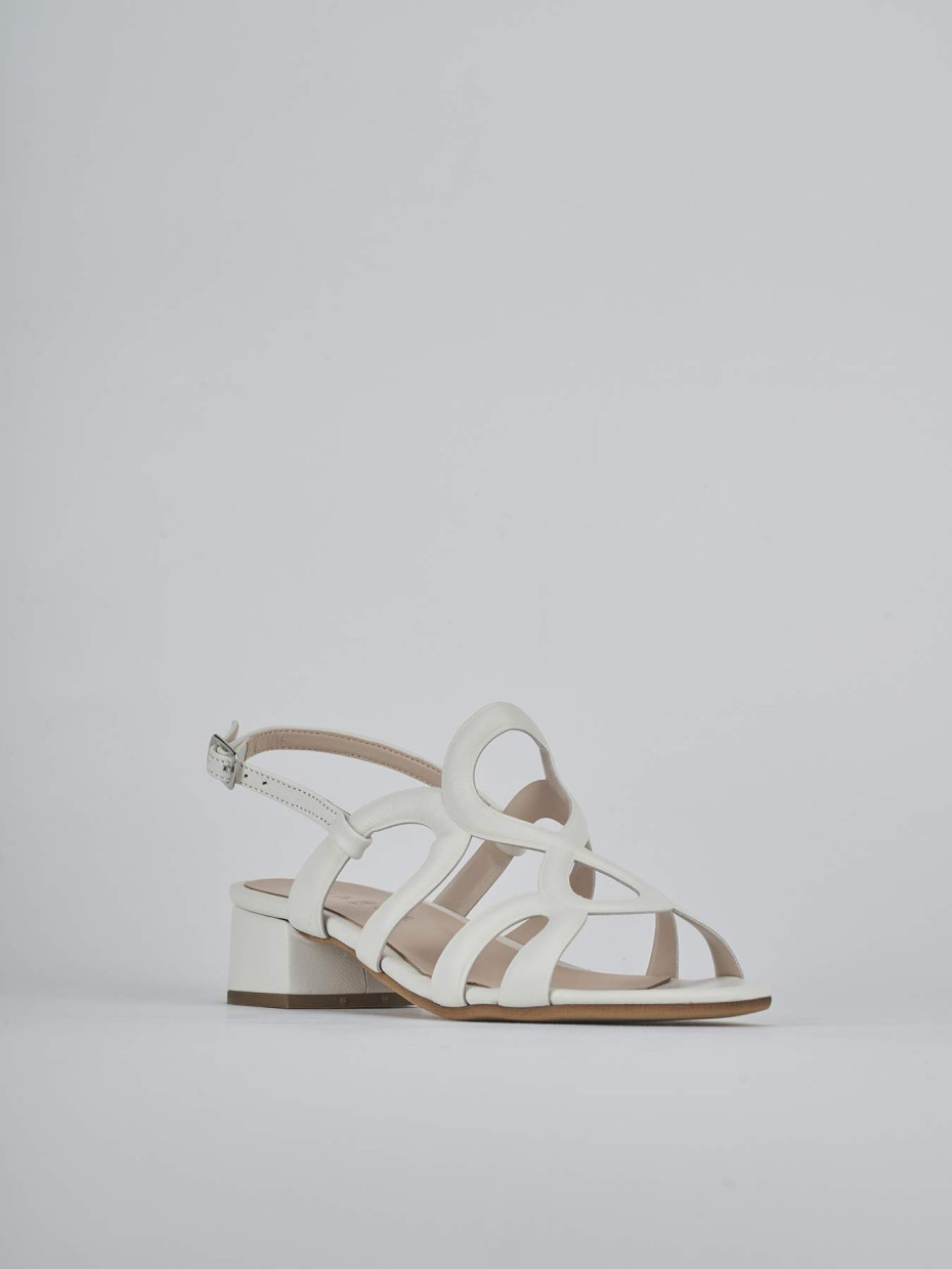 Sandali tacco 3cm pelle bianco