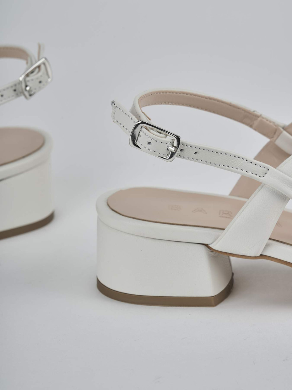 Sandali tacco 3cm pelle bianco