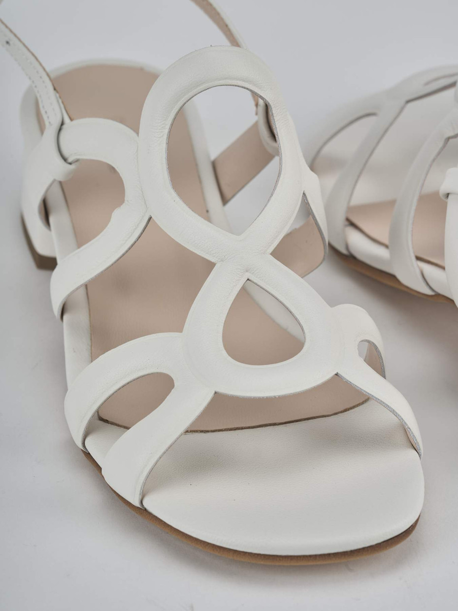 Sandali tacco 3cm pelle bianco